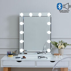 Hollywood Dressing Vanity Makeup Mirror With 12 Lights And Bluetooth