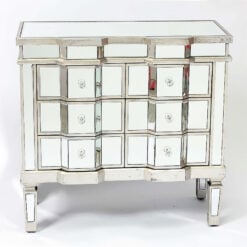 Lucca Vintage Venetian 6 Drawer Mirrored Glass Chest Of Drawers