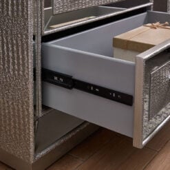 Paris Mirrored 3 Drawer Chest Of Drawers With Mock Croc Faux Leather