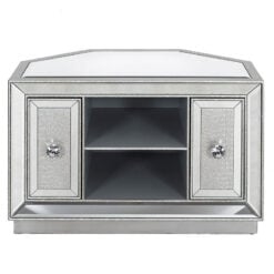 Paris Mirrored Corner TV Stand Cabinet With Mock Croc Faux Leather