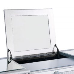 Paris Mirrored Glass Dressing Table With Silver Mock Croc Faux Leather