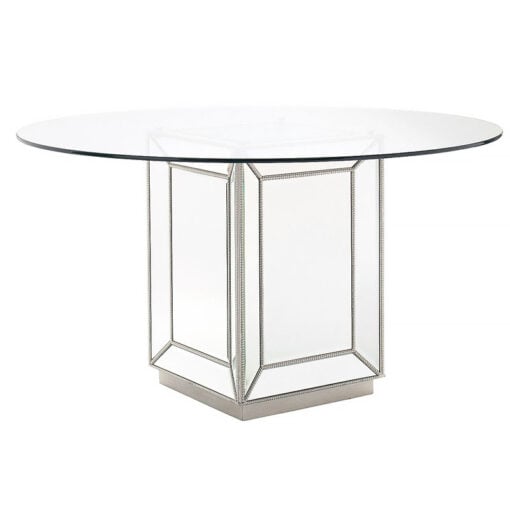 Paris Round Mirrored Glass 4 Seater Dining Table 145cm