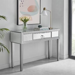 Valencia 1 Drawer Silver Mirrored Glass Hallway Console Table