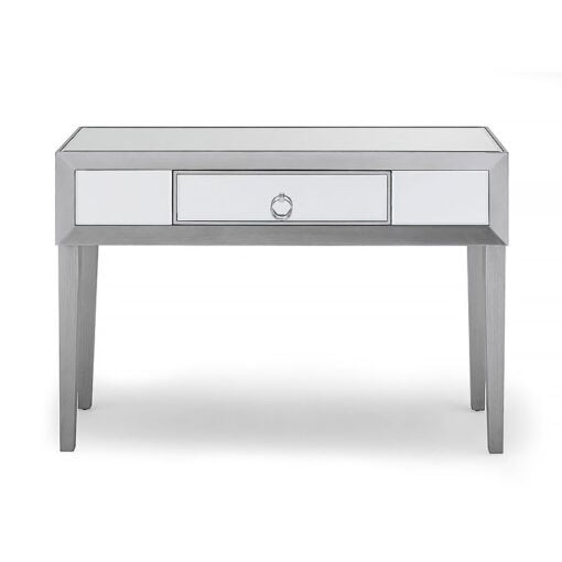 Valencia 1 Drawer Silver Mirrored Glass Hallway Console Table