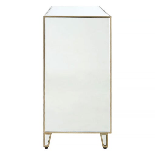Venice Mirrored Glass 3 Drawer Chest Of Drawers With Antique Gold Trim