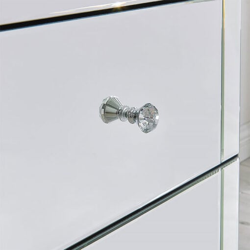 Verona 2 Drawer Mirrored Glass Bedside Cabinet Side Table