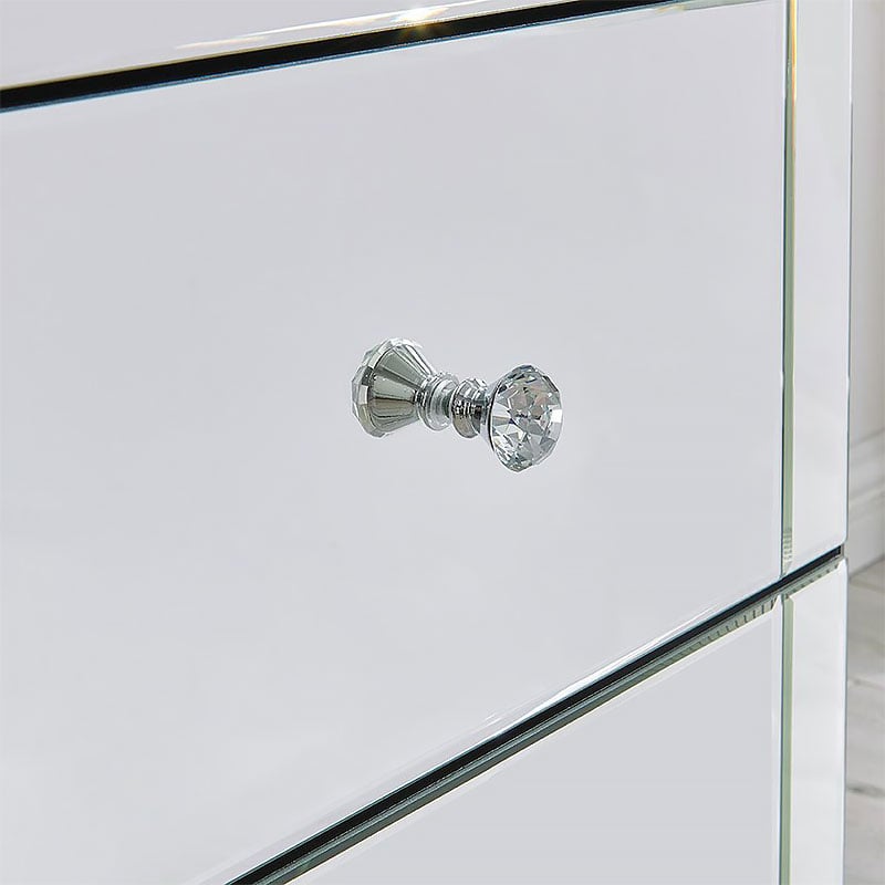 Verona 2 Drawer Mirrored Glass Bedside Cabinet Side Table | Picture ...