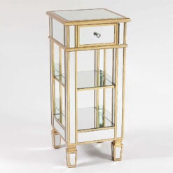 Canterbury Gold Mirrored Glass 1 Drawer Side Table