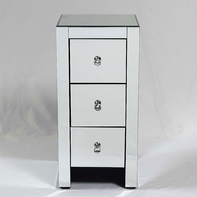 Prague mirror 3 drawer bedside cabinet