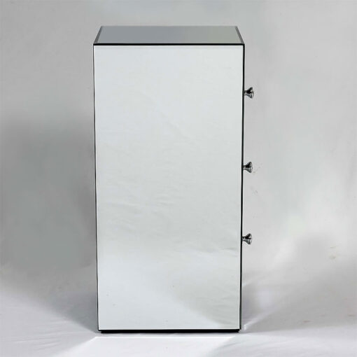 Classic Mirror Mirrored Glass 3 Drawer Bedside Cabinet