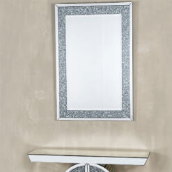 Diamond Crush Wall Mirror With Crushed Crystals Frame 120cm