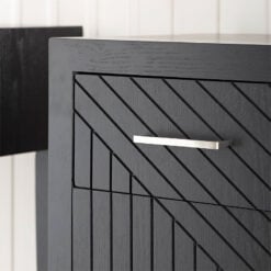Charlotte Black Wood 1 Drawer 2 Door Cabinet With Chevron Pattern