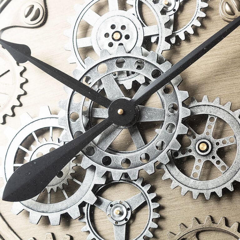 Large Bronze Skeleton Visible Moving Gears Wall Clock 85cm | Picture ...