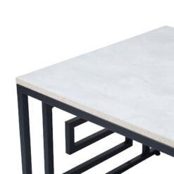 Olympia Black Metal And Grey Faux Concrete Coffee Table