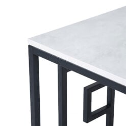Olympia Black Metal And Grey Faux Concrete Side Table