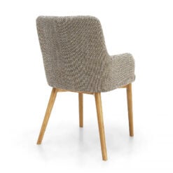 Austin Tweed Oatmeal Tub Dining Chair With Natural Wood Legs