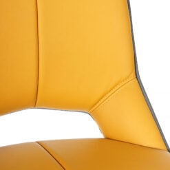 Brittany Yellow Faux Leather Swivel Bar Stool