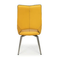 Brittany Yellow Faux Leather Swivel Dining Chair