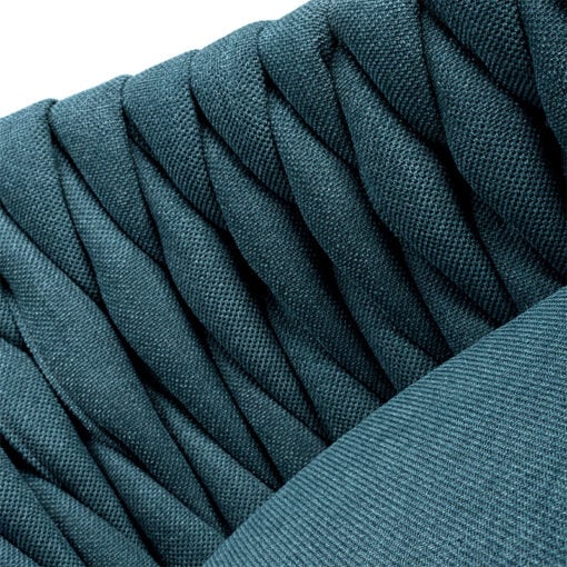 Brooklyn Braided Blue Fabric And Black Legs Tub Dining Chair