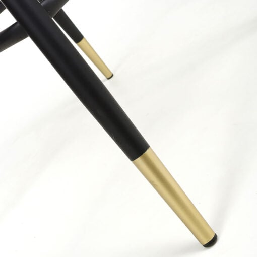 Bryce Brushed Black Velvet Bar Stool With Black And Gold Legs