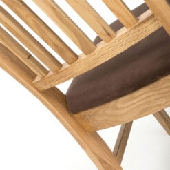 Campbell Solid Oak Dining Chair With Brown Faux Suede Seat