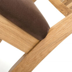Campbell Solid Oak Dining Chair With Brown Faux Suede Seat