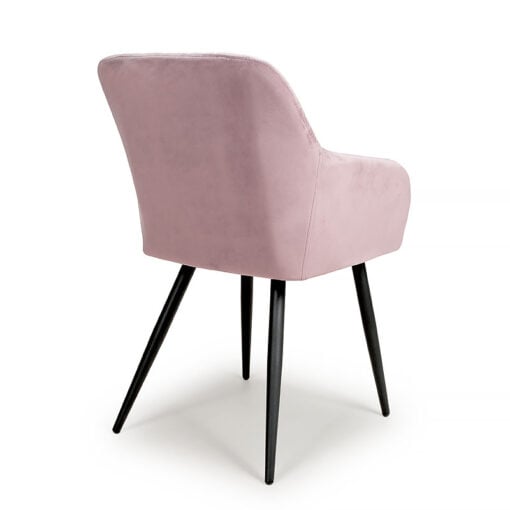 Set Of 2 Dallas Blush Pink Brushed Velvet Tub Dining Chairs