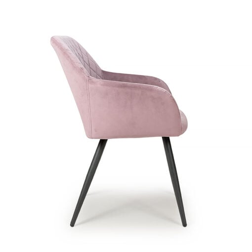 Set Of 2 Dallas Blush Pink Brushed Velvet Tub Dining Chairs