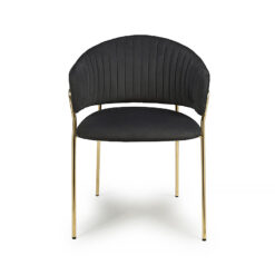 Dayton Black Velvet Tub Dining Chair With Gold Legs