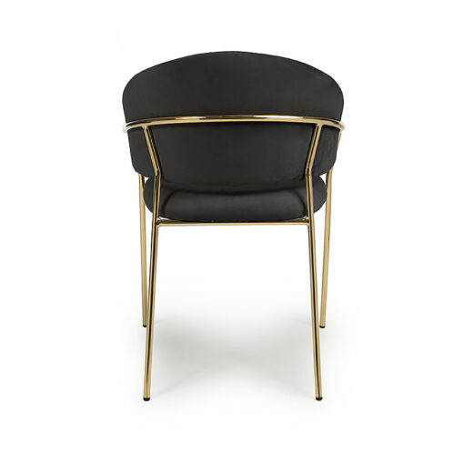 Dayton Black Velvet Tub Dining Chair With Gold Legs