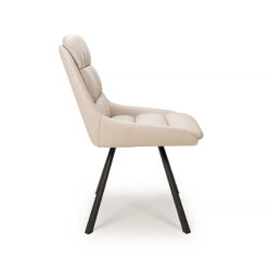 Denver Cream White Faux Leather Swivel Dining Chair