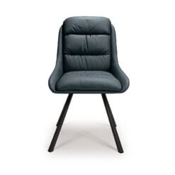 Denver Midnight Blue Faux Leather Swivel Dining Chair