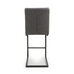 Kimberly Cantilever Grey Faux Leather Industrial Bar Stool