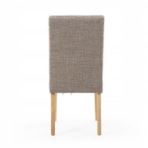 Peyton Tweed Effect Oatmeal Dining Chair With Natural Wood Legs