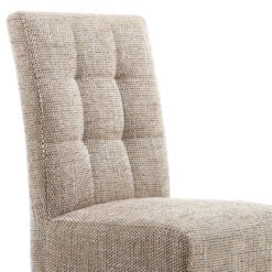 Peyton Tweed Effect Oatmeal Dining Chair With Walnut Legs