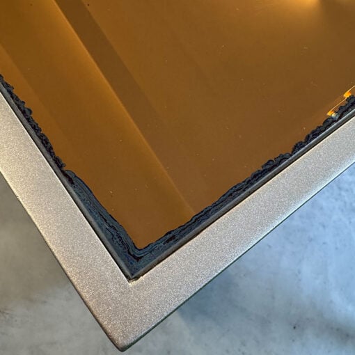 Gabriella 2 Drawer Soft Gold Wood Bedside Cabinet With Mirror Top Slight Second Gabriella 2 Drawer Soft Gold Wood Bedside Cabinet With Mirror Top Slight Second