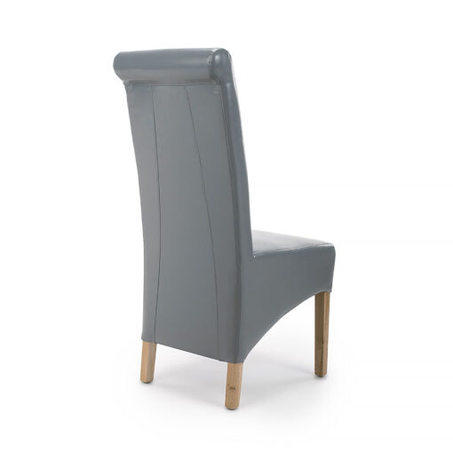 Selma High Scroll Back Grey Bonded Leather Dining Chair