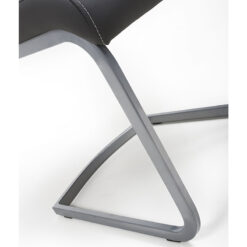Taylor Black Faux Leather Cantilever Dining Chair With Chrome Legs