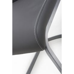 Taylor Grey Faux Leather Cantilever Dining Chair With Chrome Legs