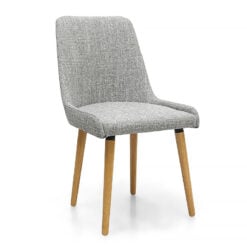 Set Of 2 Trenton Grey Weave Flax Effect Dining Chairs