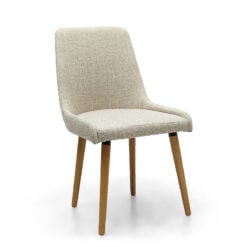 Set Of 2 Trenton Light Beige Weave Flax Effect Dining Chairs