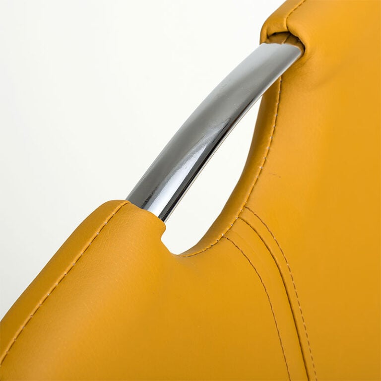 Set Of 4 Warren Mustard Yellow Faux Leather Cantilever Dining Chairs ...