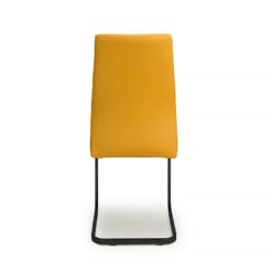 York Mustard Yellow Faux Leather Cantilever Dining Chair With Black Metal Legs