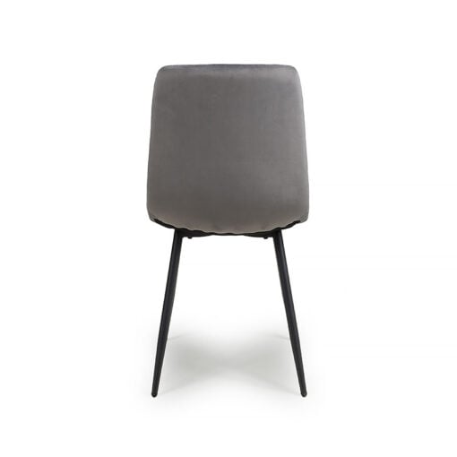 Amalfi Grey Brushed Velvet Dining Chair With Black Legs