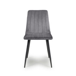 Astoria Grey Brushed Velvet Dining Chair With Black Legs