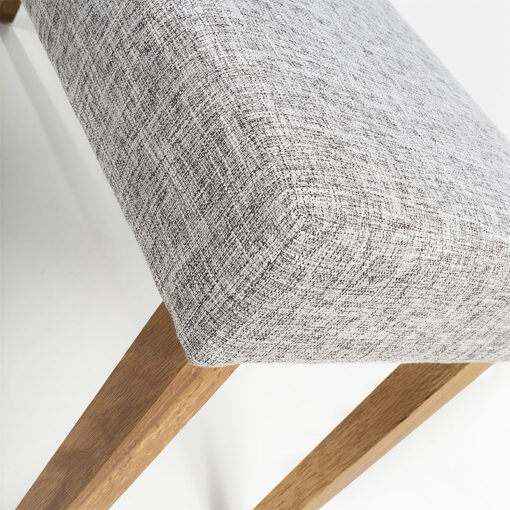 Brixton Grey Weave Linen Effect Dining Bench With Oak Legs 103cm