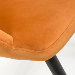 Essex Burnt Orange Brushed Velvet Tub Dining Chair With Black Legs