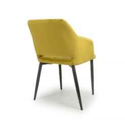 Essex Lime Green Brushed Velvet Tub Dining Chair With Black Legs