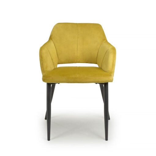 Essex Lime Green Brushed Velvet Tub Dining Chair With Black Legs