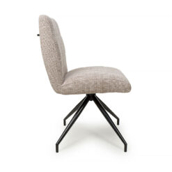 Houston Beige Linen Effect Dining Chair With Black Legs